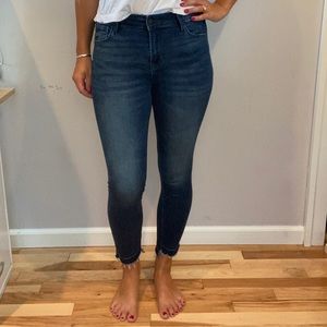 Mid-rise Cuffed Blue Jeans